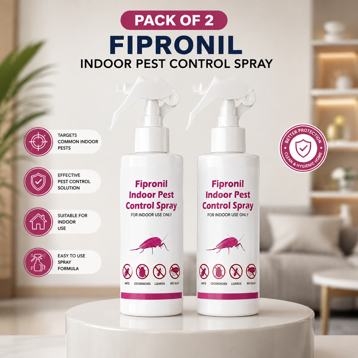 Fipronil Indoor Pest Control Spray 200 ml Pack of 2